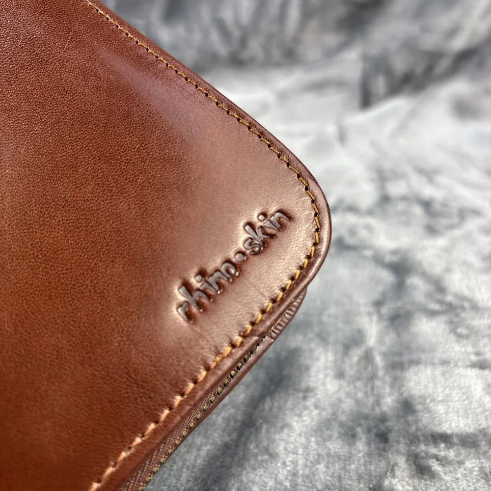 Rhinoskin Tri-Fold Brown Handheld Organizer‎ Leather Case For Electronic Devices